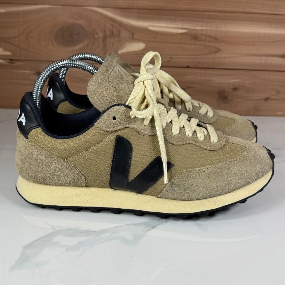 Veja Rio Branco Ripstop Dune Black Suede Leather Sneakers Women size US 9.5 - Picture 7 of 16